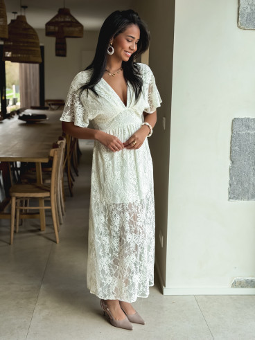 Robe longue Manella - Crème