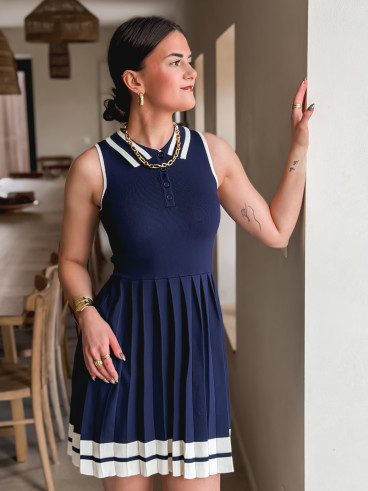 Robe courte Fanélia - Bleu marine