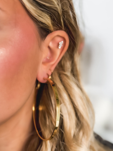 Boucles d'oreilles Créolo - Doré