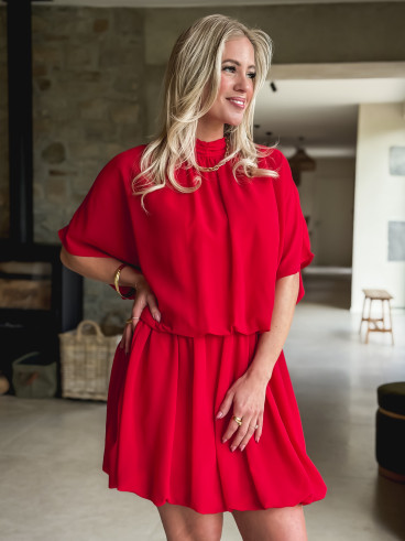 Robe courte Lorraine - Rouge