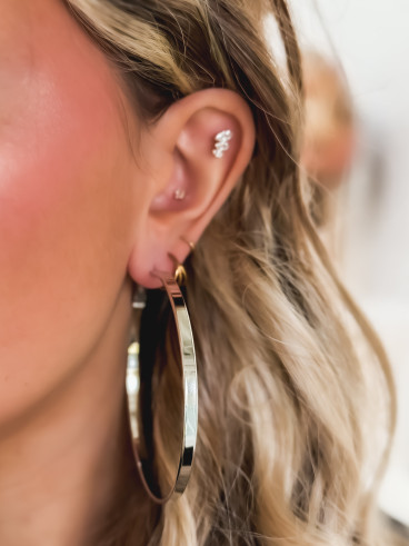 Boucles d'oreilles Créolo - Argenté