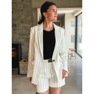 Short ligné Geneva - Blanc