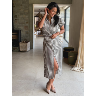 Robe longue lignée Kayna - Marron