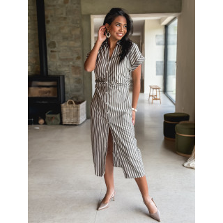 Robe longue lignée Kayna - Marron