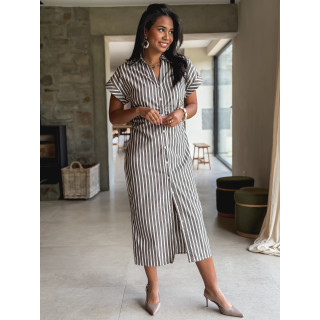 Robe longue lignée Kayna - Marron