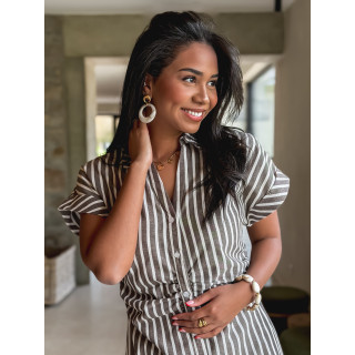 Robe longue lignée Kayna - Marron