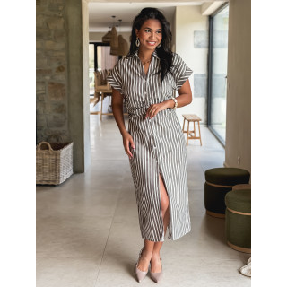 Robe longue lignée Kayna - Marron