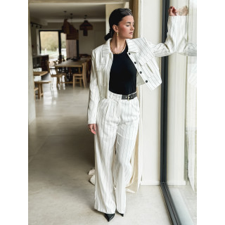 Veste courte lignée Geneva - Blanc