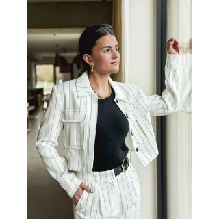 Veste courte lignée Geneva - Blanc