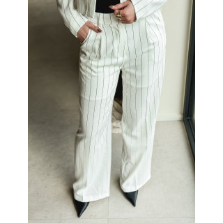 Pantalon ligné Geneva - Blanc