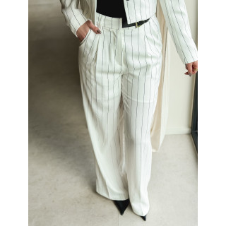 Pantalon ligné Geneva - Blanc