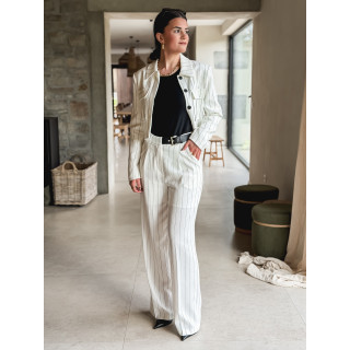 Pantalon ligné Geneva - Blanc