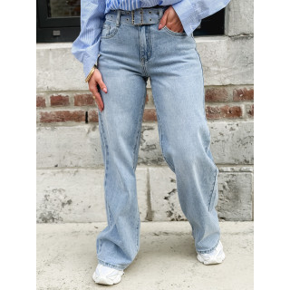 Jeans Virna wide leg - Bleu