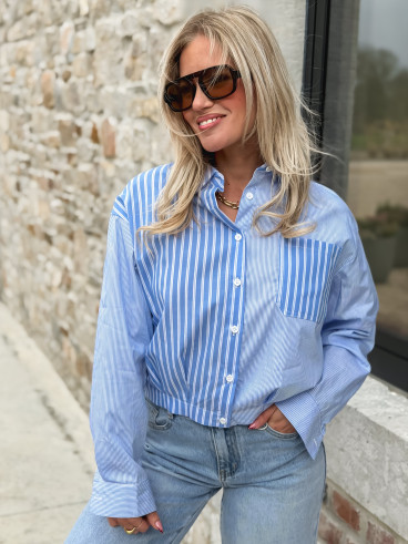 Chemise lignée Nélia - Bleu