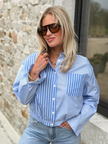 Chemise lignée Nélia - Bleu