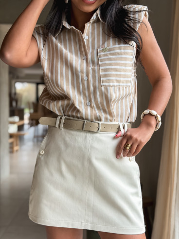 Jupe courte Eloane - Ecru