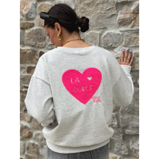 Pull " La dolce vita" - Gris clair