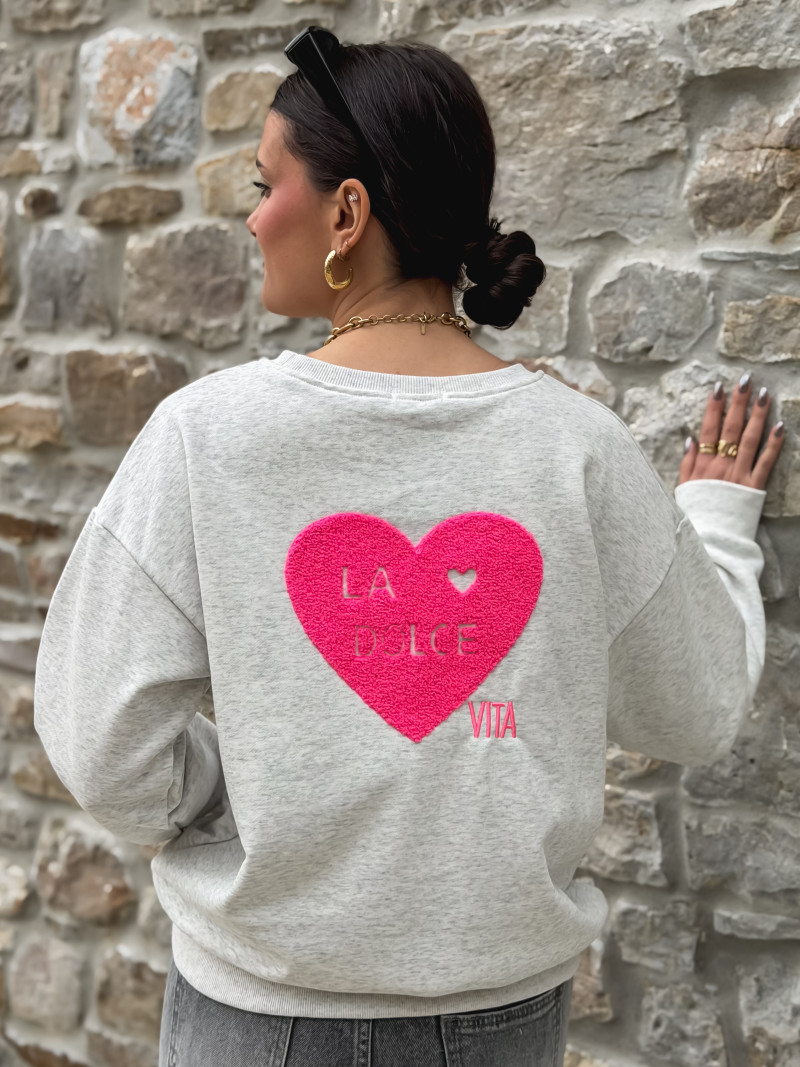 Pull " La dolce vita" - Gris clair