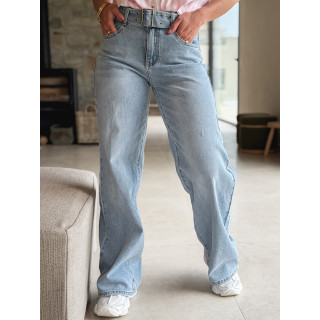 Jeans Virna wide leg - Bleu