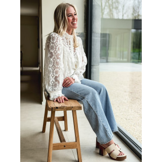 Jeans Virna wide leg - Bleu