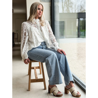 Jeans Virna wide leg - Bleu