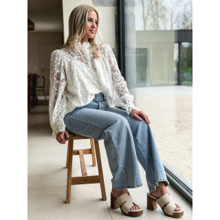 Jeans Virna wide leg - Bleu