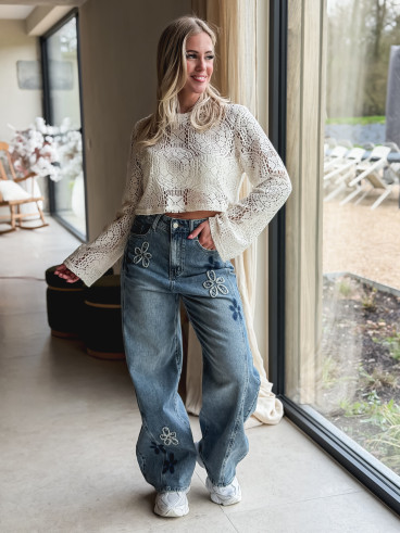 Blouse en crochet Eléona - Ecru Blouse en crochet Eléona - Ecru