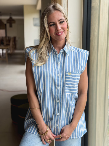 Chemise sans manches Kayna - Bleu