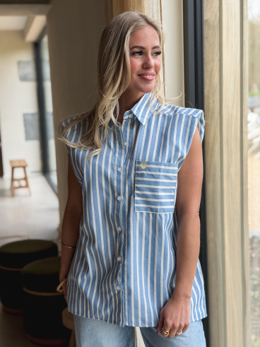 Chemise sans manches Kayna - Bleu