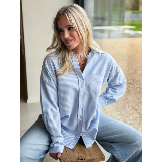 Chemise lignée Sandrine - Bleu