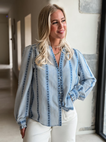 Chemise Sacha - Bleu lignée Chemise Sacha - Bleu lignée