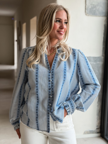 Chemise Sacha - Bleu lignée Chemise Sacha - Bleu lignée