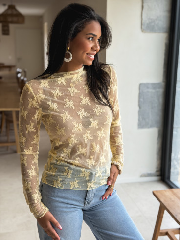Blouse à motifs Séverine - Jaune