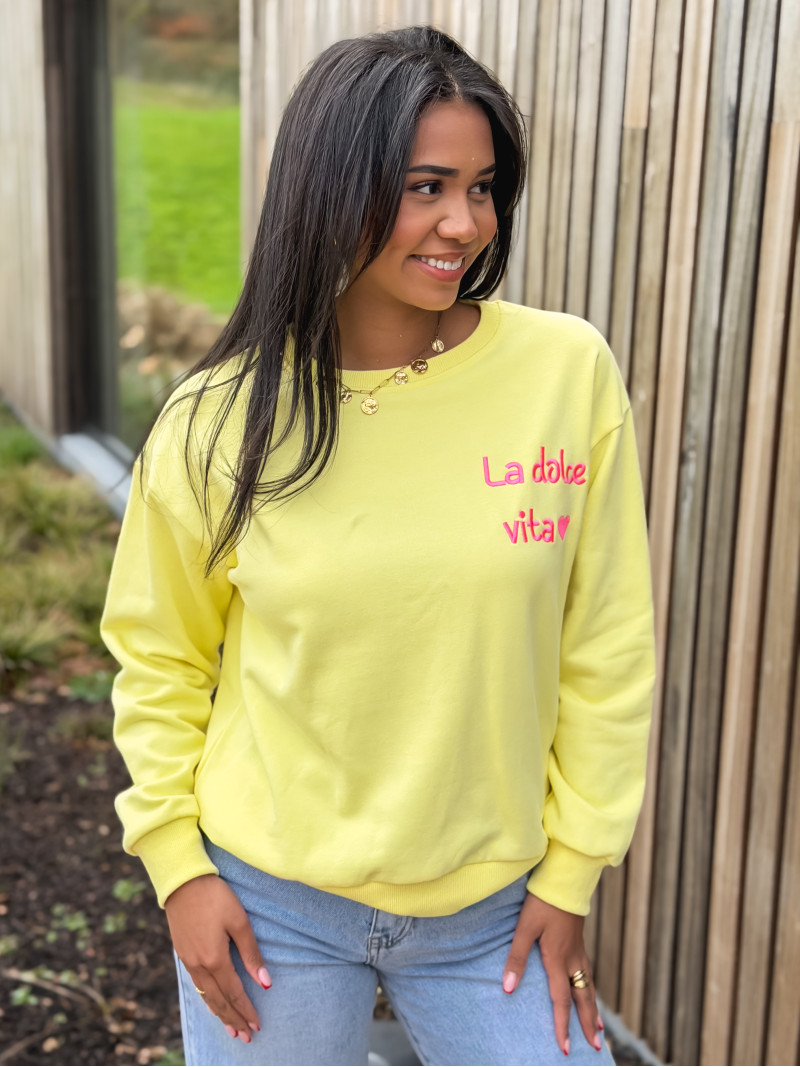 Pull " La dolce vita" - Jaune