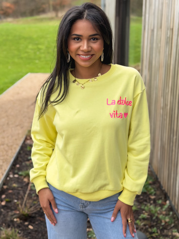 Pull " La dolce vita" - Jaune