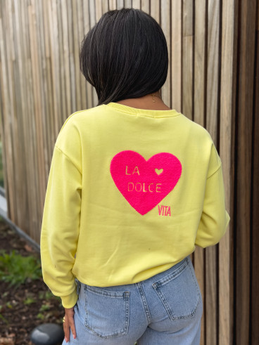 Pull " La dolce vita" - Jaune
