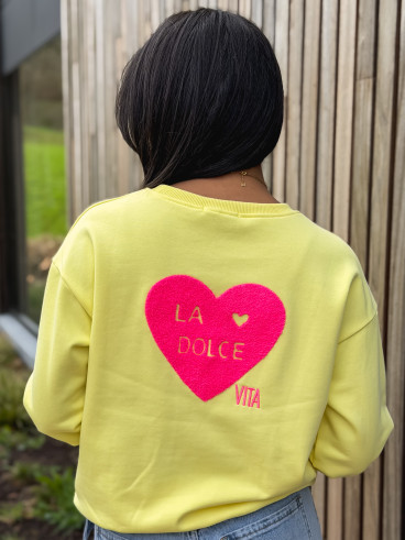 Pull " La dolce vita" - Jaune