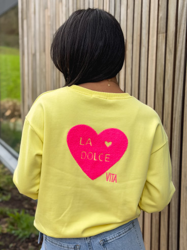 Pull " La dolce vita" - Jaune