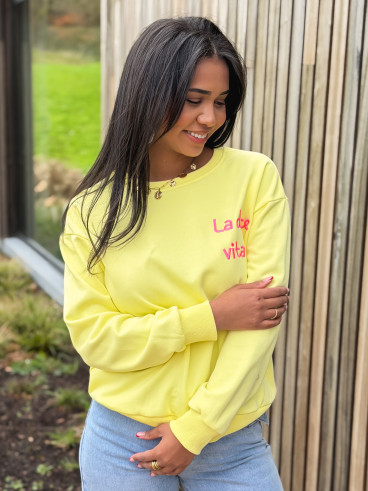Pull " La dolce vita" - Jaune