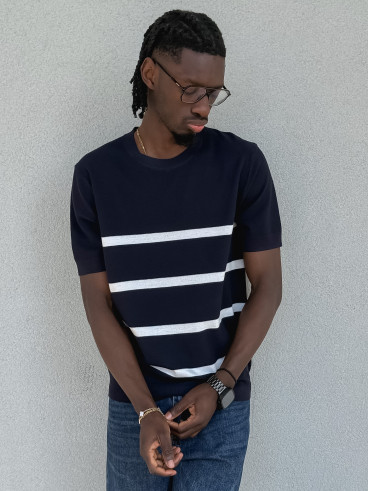 Pull ligné Erwan - Bleu marine