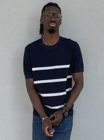 Pull ligné Erwan - Bleu marine