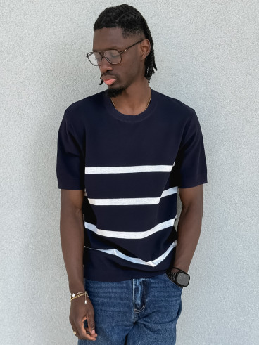 Pull ligné Erwan - Bleu marine