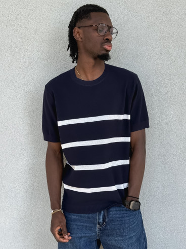 Pull ligné Erwan - Bleu marine