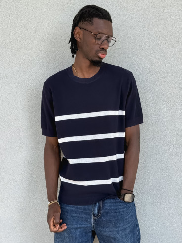 Pull ligné Erwan - Bleu marine