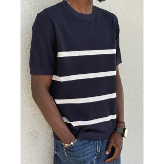 Pull ligné Erwan - Bleu marine