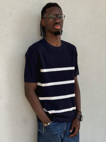 Pull ligné Erwan - Bleu marine