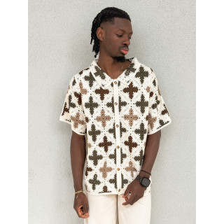 Chemise en crochet Lilio - Beige/Kaki