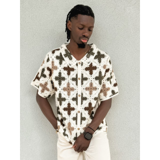 Chemise en crochet Lilio - Beige/Kaki