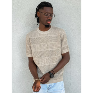 Pull manches courtes Elio - Beige foncé