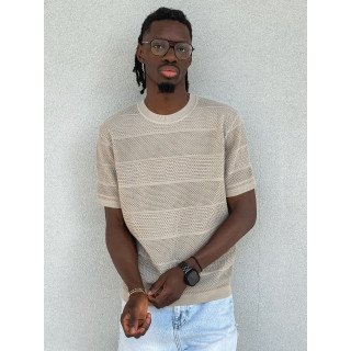 Pull manches courtes Elio - Beige foncé